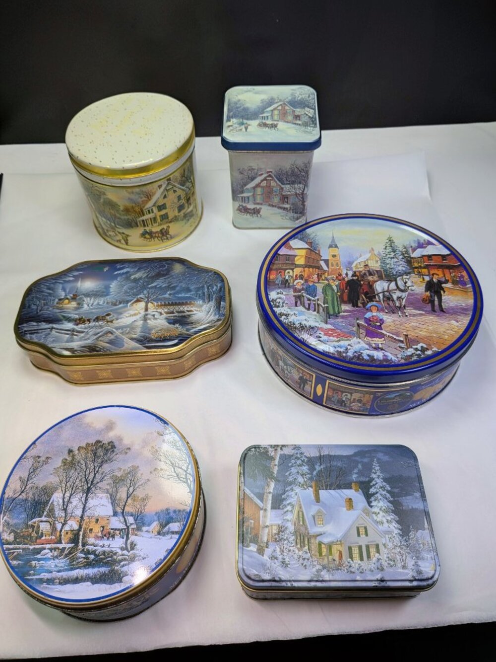 Vintage Winter Countryside (6) Metal Tins  | Terry Redlin Art, Horses, Farmhouse